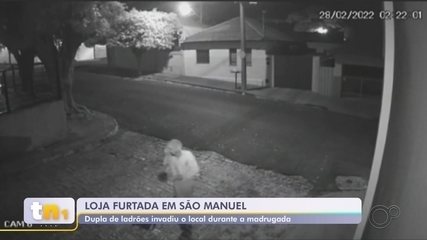 Câmera flagra dupla de ladrões furtando loja em São Manuel