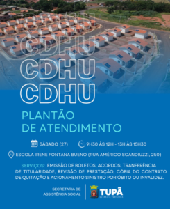 Prefeitura realizará plantão para regularização da CDHU neste sábado | Tupã é minha cidade